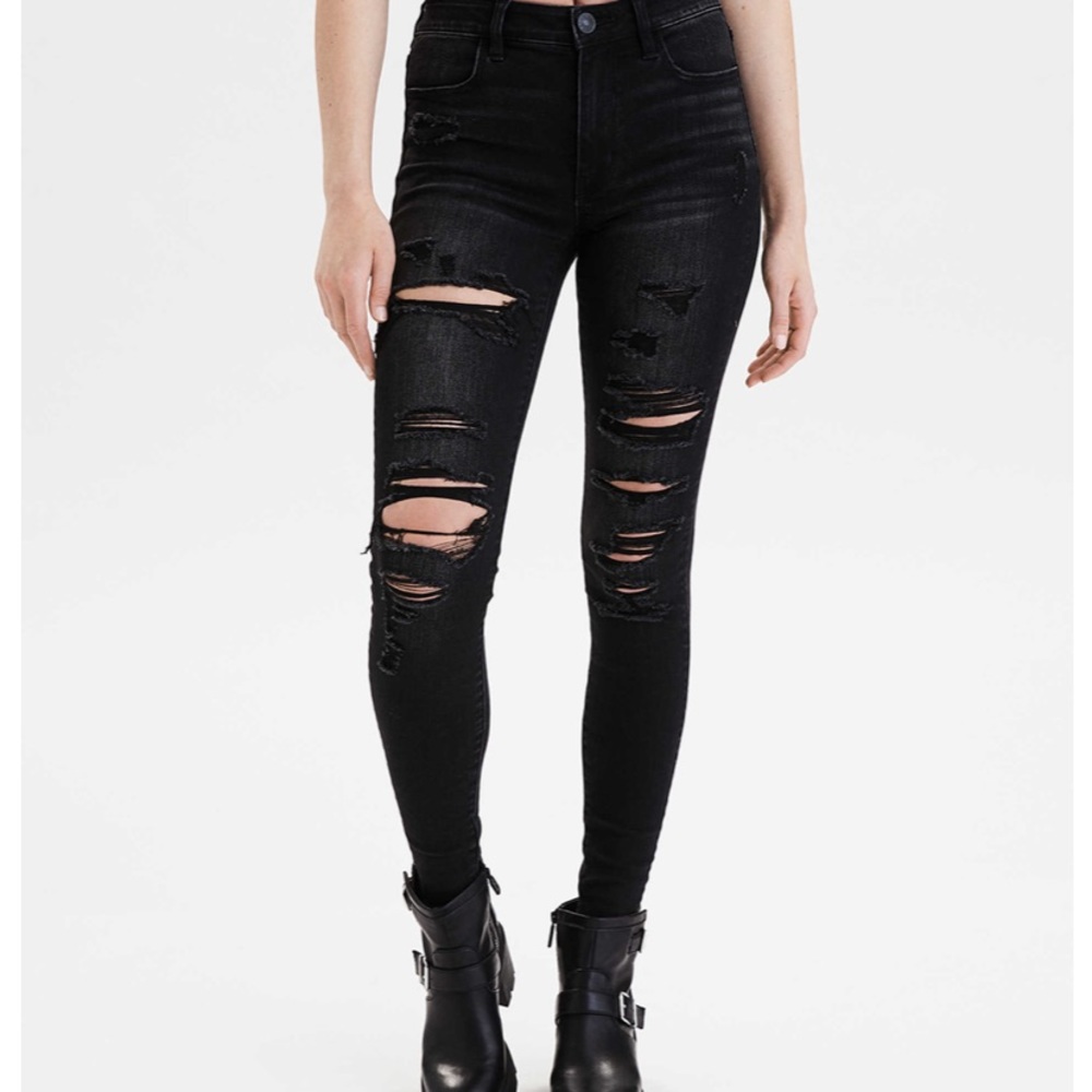 AE Black Ripped Jeggings